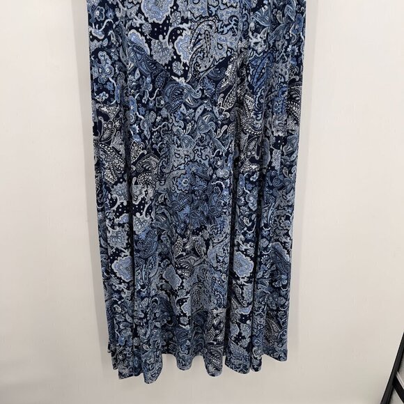 Michael Kors Plus Arabesque Paisley Navy Blue Sleeveless Maxi Sun Dress 2X NWT - Picture 7 of 13